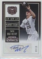 2015 Contenders College Playoff Ticket 2/15 Tate Matheny (White Jersey) Auto 0c6