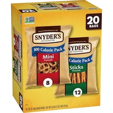 Snyder's of Hanover Pretzels, Minis and Sticks 100 Calorie Packs, 20 Ct Varie...