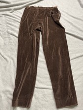 Vintage 80s Giorgio Armani Pants Womens 44/US 8 Measures Smaller Brown Velour