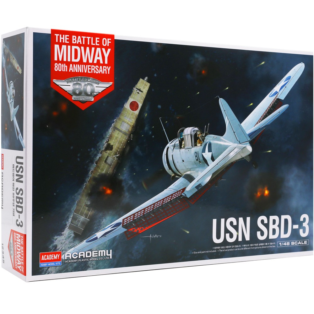 Academy 1/48 USN SBD-3 Battle of Midway Model Aircraft Kit