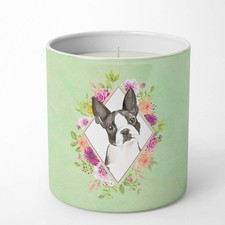 Caroline'S Treasures Carolines Treasures Ck4417Cdl Boston Terrier Green Flowers