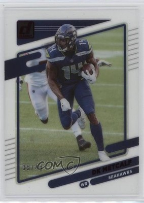 2021 Panini Clearly Donruss Red 38/49 DK Metcalf #43 3hd