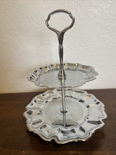 Chromium Hellerware Tid Bit Serving Dish 2 Tier