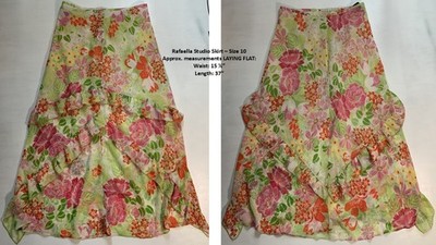 Rafaella Studio Maxi Ruffled Floral Skirt Size 10