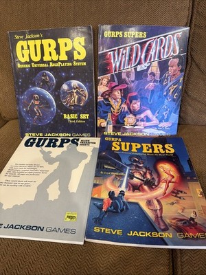 GURPS: Basic Set RPG Third Edition - Steve Jackson Wild Cards Sheets Supers Lot!