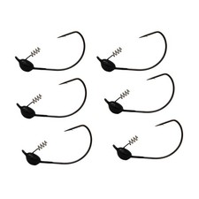 6 PCS Tungsten Shaky Head Jig Tungsten Jig Head For Bass Fishing Lures