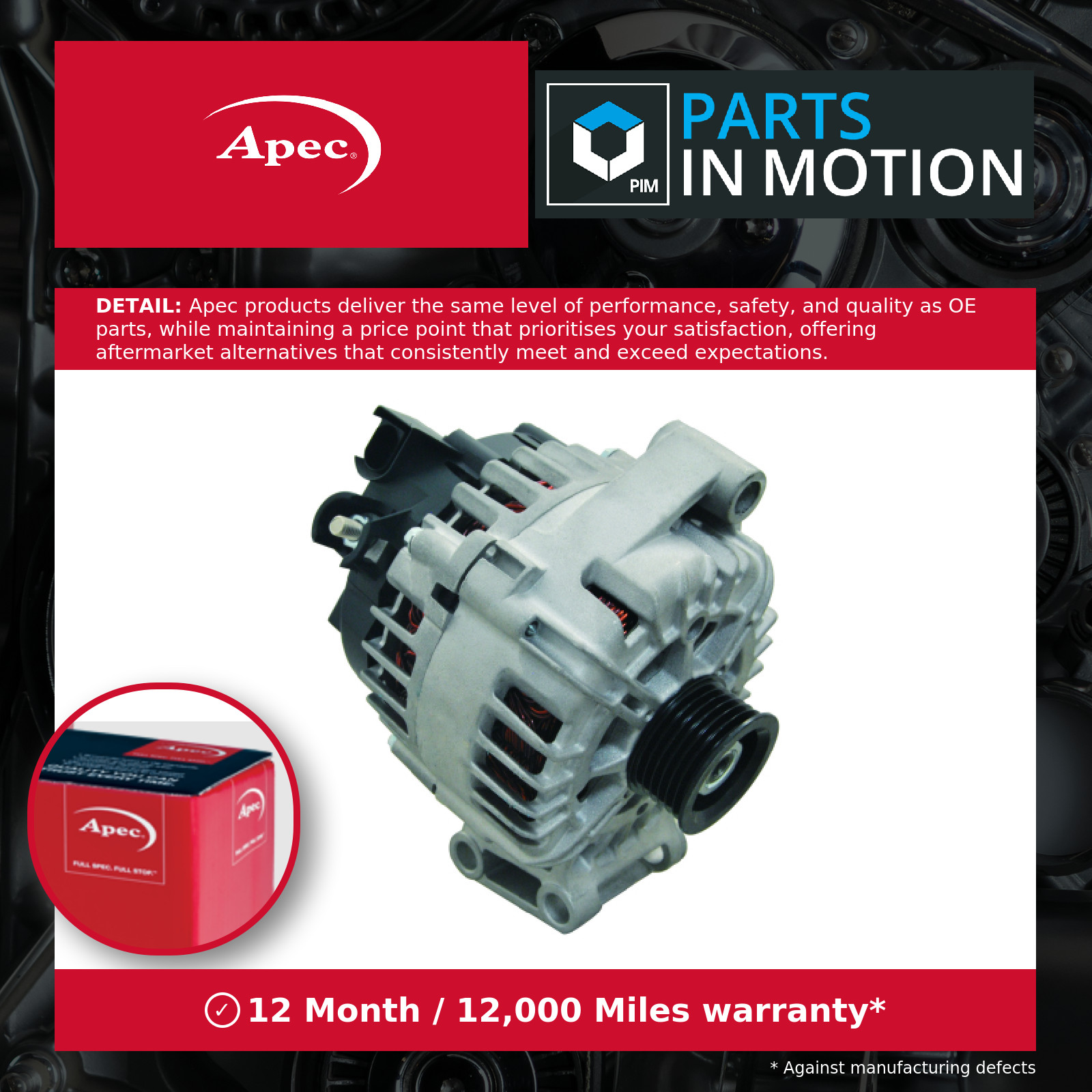 Apec Alternator Without Belt Pulley AAL1180 Fits Ford - OE Specification - Image 4