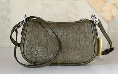 Michael Kors Carmela SM MINI Embellished Chain Crossbody Bag Olive