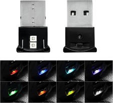 2PCS Mini USB LED Light, 8-Color RGB Car  Home Ambient Lamp, Adjustable Brightn