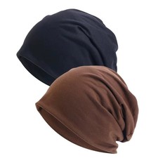 Mens Women Breathable Slouch Beanie Cap Thin Soft Stretch Skullcap Hat Headwear