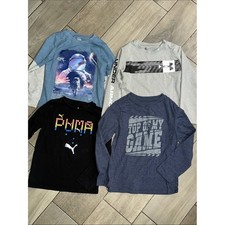 Lot of 4 Long Sleeve Shirts Youth Kids 6/7 Under Armour Puma