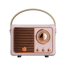 Retro Bluetooth Speaker, Wireless Mini Portable Speakers Vintage Radio Pink