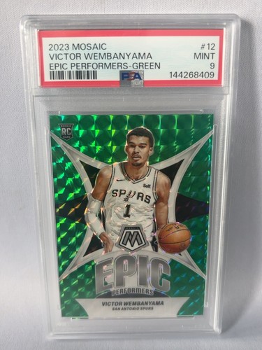 2023-24 Panini Mosaic - Epic Performers Victor Wembanyama #12 Green Mosaic Prizm