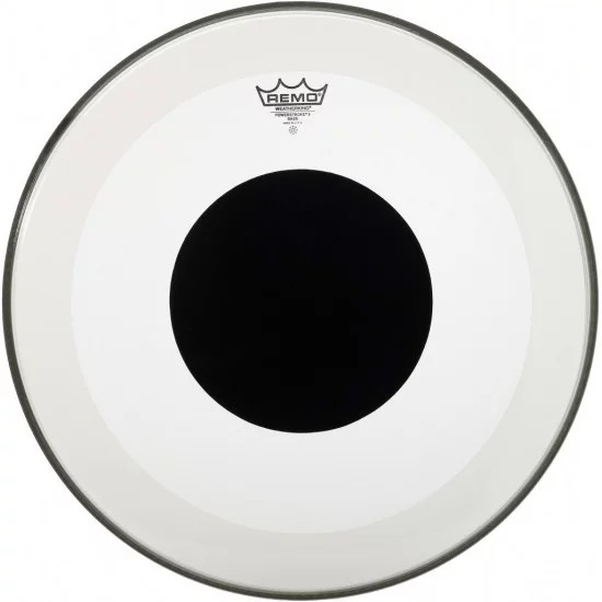 Peau de frappe Remo Powerstroke 3 Transparente 22'' dotée d'un large renfort noir rigide