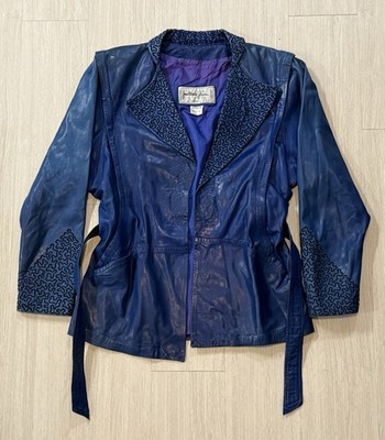 Vintage 70s Jean Claude Jitrois Women s Leather Jacket M/L Haute Couture France