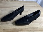 Vintage 90s Prevata Black Leather Fabric Kitten Heel Pumps Size 8C — photo 2