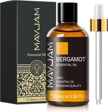 100ML/3.38FL.OZ Bergamot Fragrance Oils with Glass Dropper, Essential Oils for D