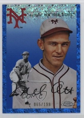 2023 Chrome Platinum Anniversary Blue Mini-Diamond Refractor Mel Ott HOF 3g6