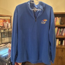 Maglione uomo blu KU Jayhawks grande quarto di zip