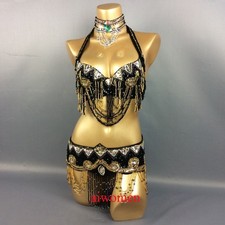 Sequins Beaded Samba Carnival EDC Clothes Belly Dance Costume Bra Belt 13 Colors