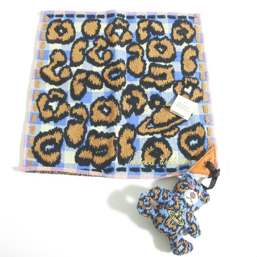 vivienne westwood レオパード巾着 Vivienne Westwood Hand Towel with Mascot, Leopard Pattern