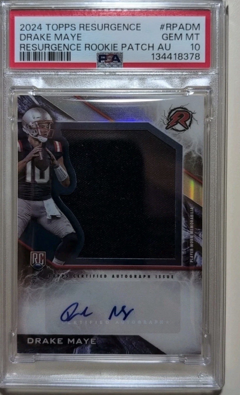 Drake Maye Topps Resurgence Resurgence Rookie Patch Autographs #RPADM Base