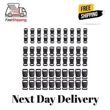 60-Pack Paracord Bracelet Buckles 5/8" 1/2" 3/8" Plastic Side Release Clips