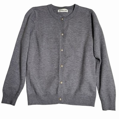 Smiling Pinker Gray Knit Cardigan Pearl Buttons Girls Size 8-9T