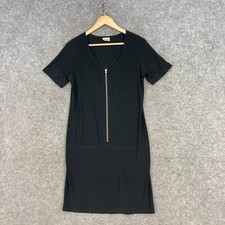 VINTAGE Costa Dress Womens XS Black Bodycon Short Sleeve Stretch 33329