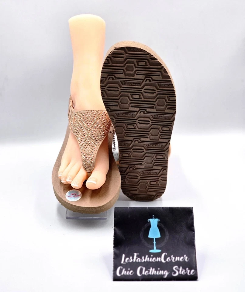 Sandalias chanclas nuevas con etiquetas Skechers para mujer color topo Cali yoga espuma honda trasera talla 10 2255 Foto 3 de 4