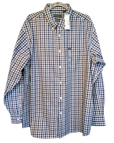 covington dress shirts Covington Men's Dress Shirt Blue 15-15.5 M 32/33 Long Sleeve Easy Care  Button Up