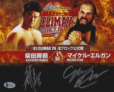 Michael Elgin & Katsuyori Shibata Signed 8x10 Photo BAS New Japan Pro Wrestling