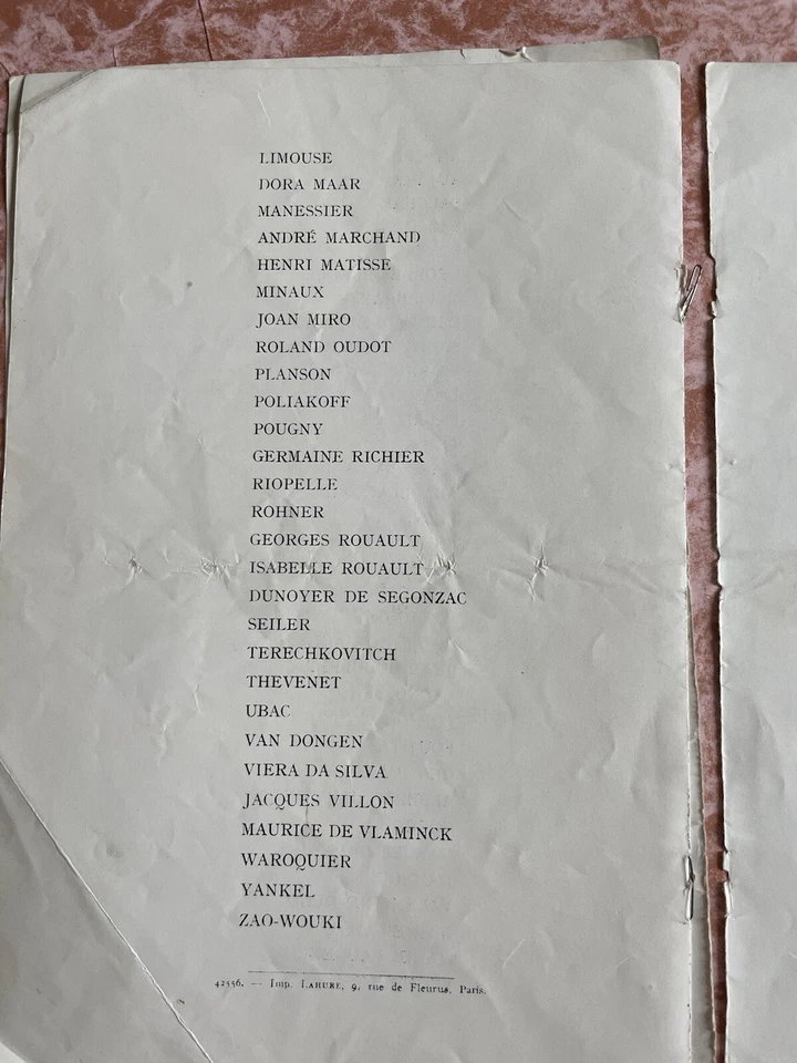 Abbé Pierre Vente Des Artistes Avril 1954 Picasso, Miro, Chagall, Braque…Rare ! - Photo 4/4