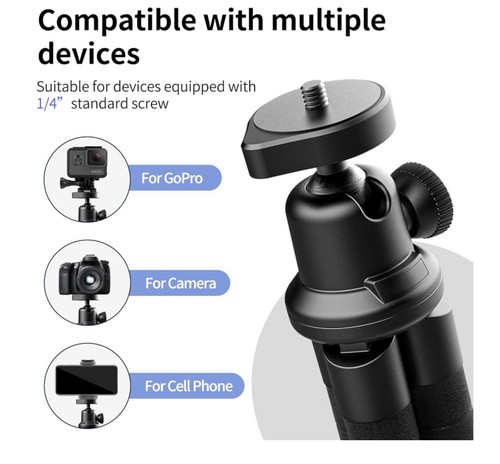 Phone Tripod, Flexible Tripod for iPhone and Android Cell Phone, Come with Wi... - Picture 2 of 8