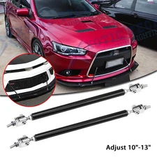 Adjustable 10"-13" Front Bumper Black Support Diffuser Bar For Mitsubishi Lancer