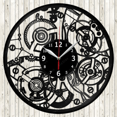 Clock Mechanism Vinyl Record Wall Clock Decor Handmade 1400 | eBay 