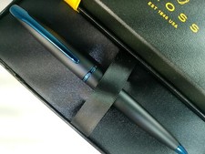 Cross ATX Special Edition black Ballpoint Pen , Signature blue PVD Appointments