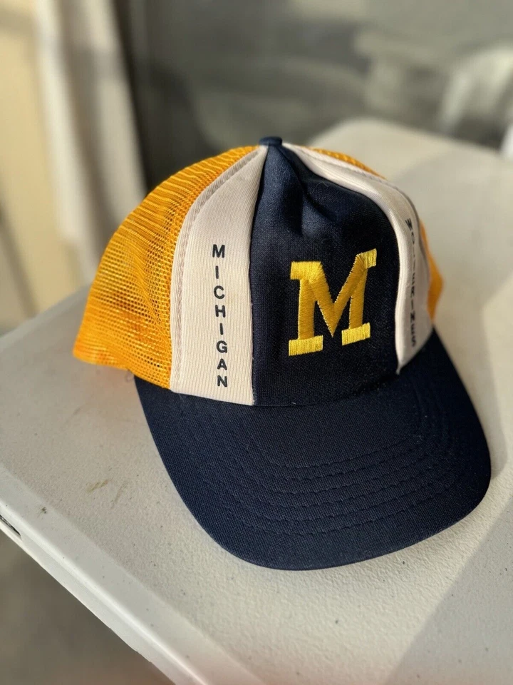VTG Michigan Wolverines National Champions 1970s Hat Snapback Hat OSFA Mesh NCAA - Image 2 of 4