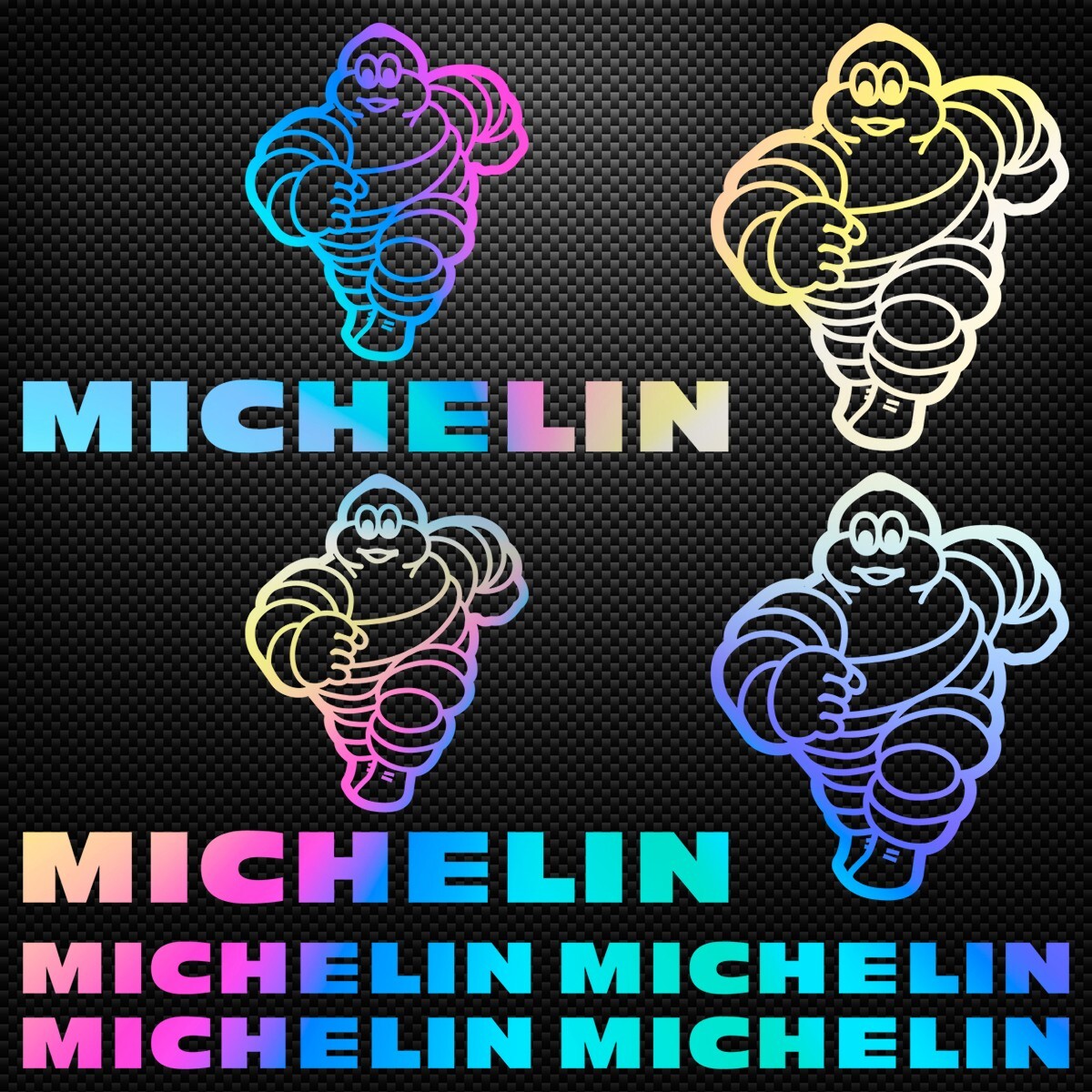 MICHELIN KIT Holographic Decals Stickers Sponsors Car Bike M