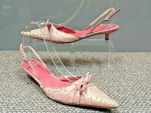 gold slingback kitten heels