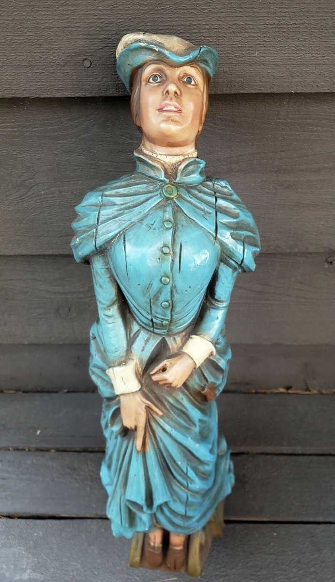 Alfco Figurehead Woman Lady in Blue Dress Vintage 1960 Nautical
