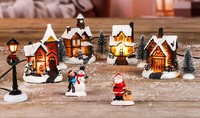 Set Led Weihnachts Stadt - 11-Teilig - Weihnachts Winter Dorf Tisch Fenster Deko