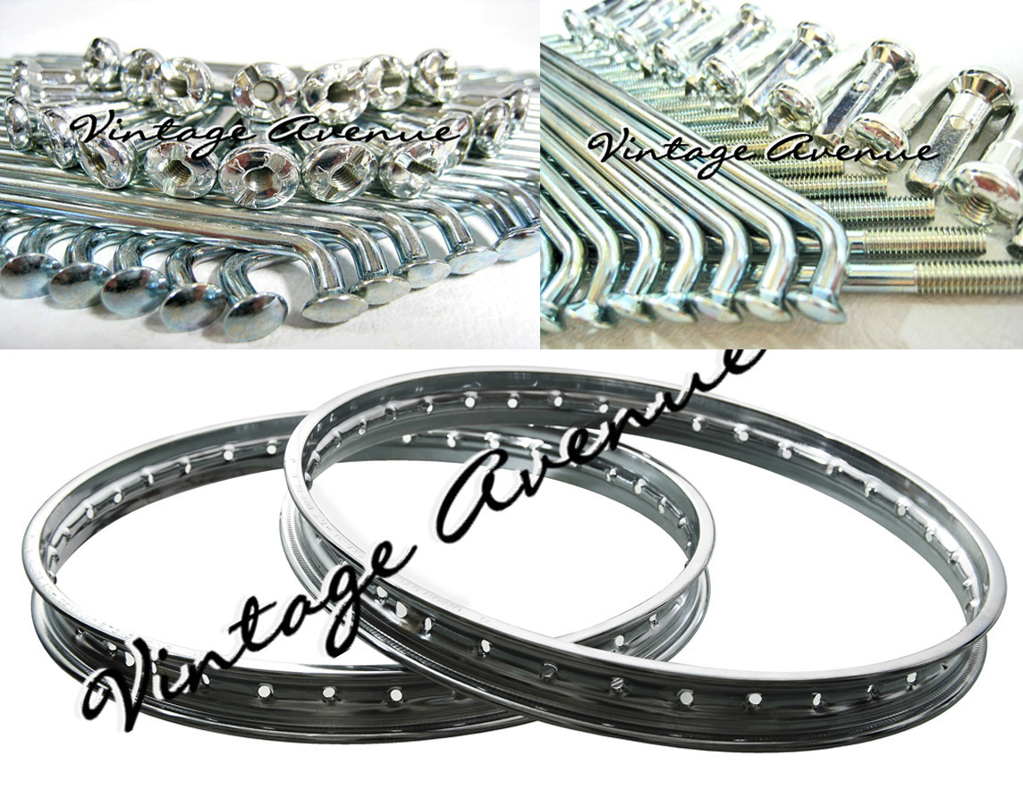 HONDA CB100N CB100 N FRONT-DISC / REAR-DRUM WHEEL RIM 2PCS + SPOKE SET ...