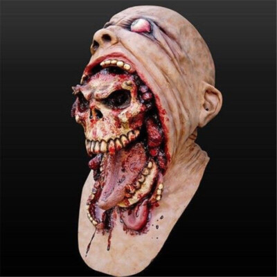 Halloween Bloody Scary Adult Zombie Mask Melting Face Latex Costume Walking Dead
