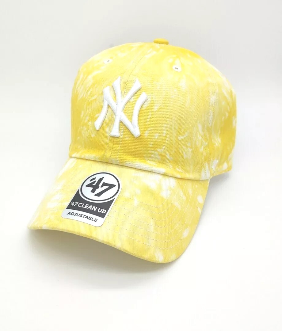 New York Yankees hat cap tie dye new '47 Brand Adjustable yellow MLB