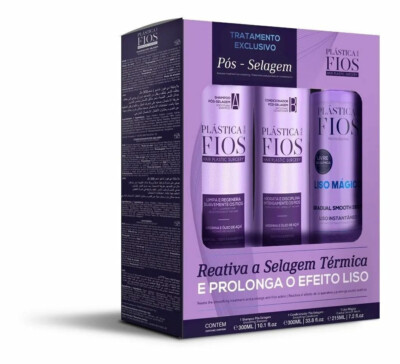Cadiveu Home Care Plastica dos Fios Kit Liso Magico Shampoo Cond Post Sealing