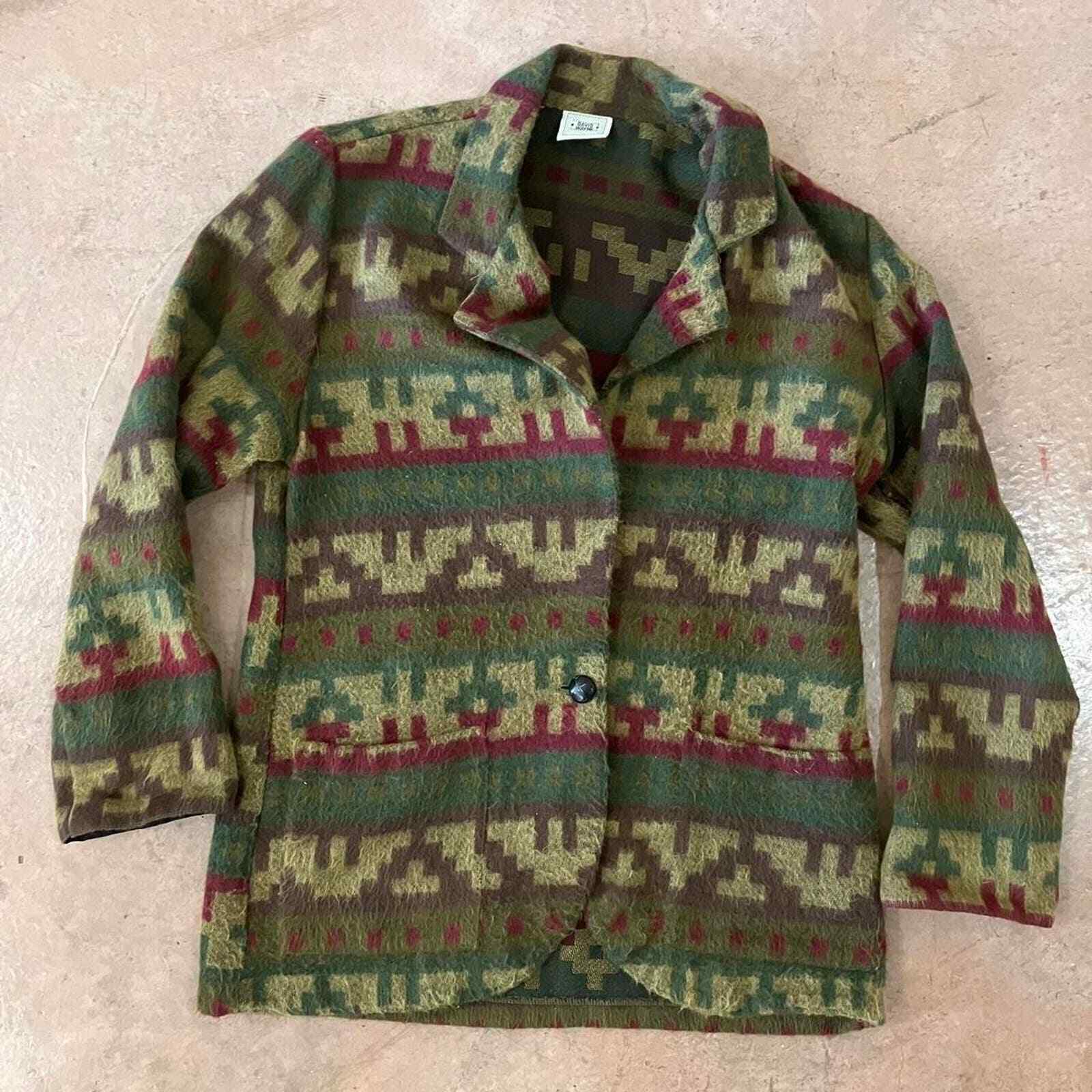 David Wayne Patterned Aztec Pattern Blazer Coat - image 1