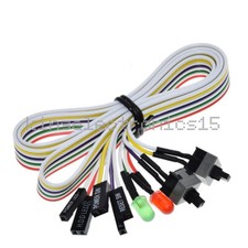 ATX PC Desktop Case Power On Off Reset Cable with Dual Switch LED Lights 65cm