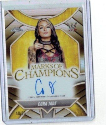 Cora Jade 2025 Topps Chrome WWE Gold Auto/Autograph Card /50