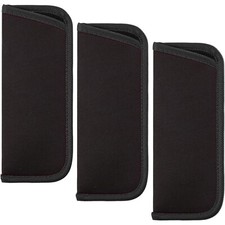 3 Pack Slip-in Eyeglasses Cases Soft Pouch for Reading Glasses Black